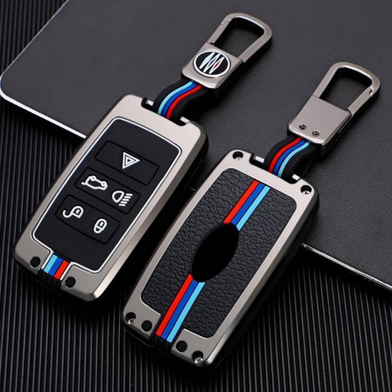 Foto: Metalen autosleutel hoesje sleutelhoesje sleutelcover autosleutelhoes geschikt voor range rover land rover grijs a5 land rover range rover range rover sport range rover velar range rover evoque freelander defender discovery au