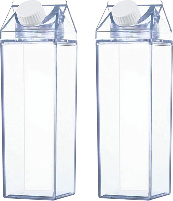 2 pièces bouteille d'eau en carton de lait transparent, 500 ml