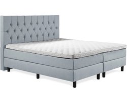 Boxspring Luxe 140x200 Capiton Ijsblauw