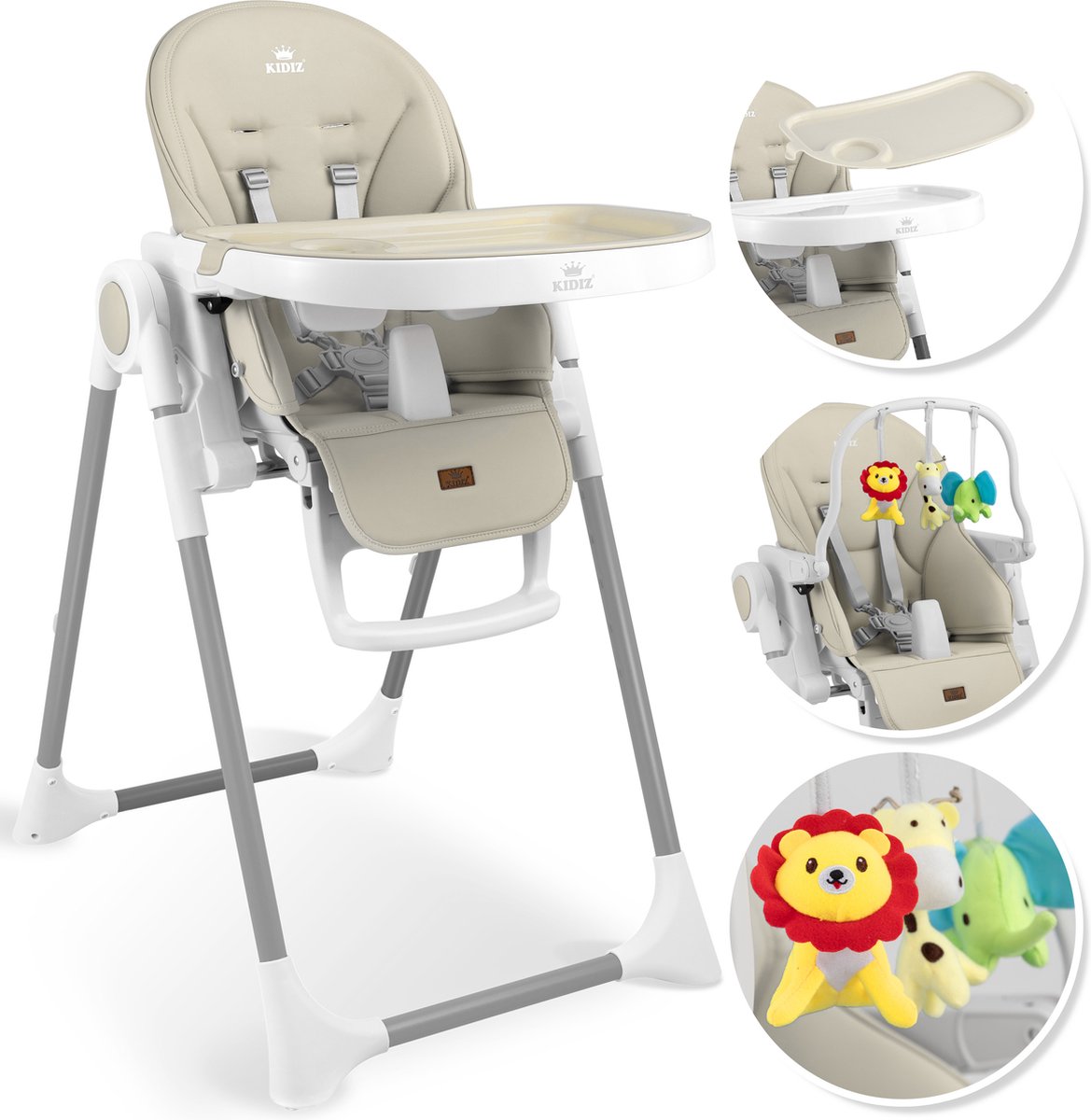 Chaise haute KIDIZ® 3 en 1 avec barre de jeu, chaise de salle à manger, chaise  bébé
