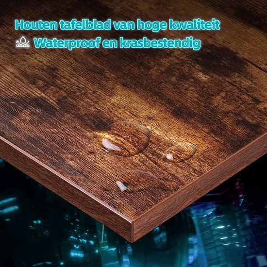 Devoko L-vormig gamingbureau, computerbureau met LED