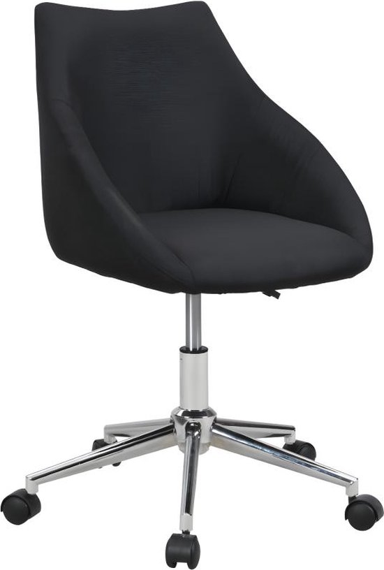 Bureaustoel REZA - Stof - Zwart - Verstelbare hoogte L 54 cm x H 86.7 cm x D 54 cm