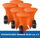Statafelrok Oranje x 6 – ∅ 80-85 x 110 cm - Statafelhoes met Draagtas - Luxe Extra Dikke Stretch Sta Tafelrok voor Statafel – Kras- en Kreukvrije Hoes