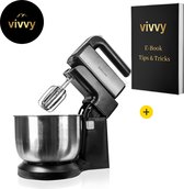 Bol.com Mixer Met Mengkom Multifunctioneel - Keukenmixer Met Mengkom 2 In 1 - Deegmachine Met Garde & Haken - 100% Tevredenheids... aanbieding