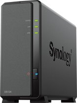 Synology DiskStation DS124, NAS, Desktop, Realtek, RTD1619B, Zwart