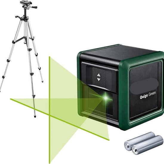 longziming Kruislijnlaser, groen, 30 m, 3 x 360 graden laserniveau, zelfnivellerend, 6 m ± 1 mm, groene straal, 3D, 12 lijnen, 360° omschakelbaar, verticale/horizontale laser, IP54, stof- en