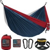 Hangmat - outdoorhangmat voor 2 personen - ultralichte reishangmat - belastbaar tot 226 kg - kampeeraccessoires - incl. ophanging en karabijnhaak (Liberty)