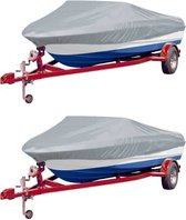 The Living Store Boat Cover - Grijs - 2 stuks - 610-671x254 cm - Duurzaam en waterafstotend