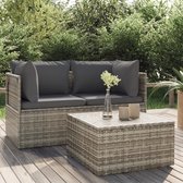 The Living Store Hoekbank Loungeset - Grijs - 57 x 57 x 56 cm - Comfortabel en duurzaam