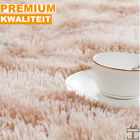 Tapis moelleux Happyment Soft - Moquette à poils longs - Marron - Lavable - Salon, chambre, chambre d'enfant - 160x230cm