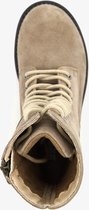 Groot suède meisjes veterboots beige - Maat 30 - Echt leer