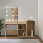 The Living Store LED Kaptafel Sonoma Eiken - 60x40x140 cm - Inclusief Kast