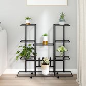The Living Store plantenstandaard zwart 94.5 x 24.5 x 91.5 cm - ijzer