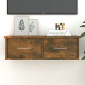 The Living Store Zwevende TV-kast - Gerookt eiken - 60 x 26 x 18.5 cm - Stevig frame