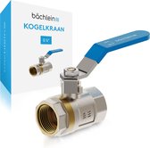 Bächlein universele kogelkraan - Messing kogelkraan met hendel en aan beide zijden 3/4 inch binnendraad - doorlopende afsluiter