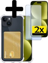 Étui iPhone 15 Plus avec porte-cartes et 2 protecteurs d'écran
