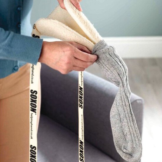Tire-chaussettes - aide à l'enfilage de chaussettes tissu éponge/bambou - SOXON