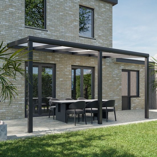 Abri de jardin en aluminium et polycarbonate gris anthracite ABRI