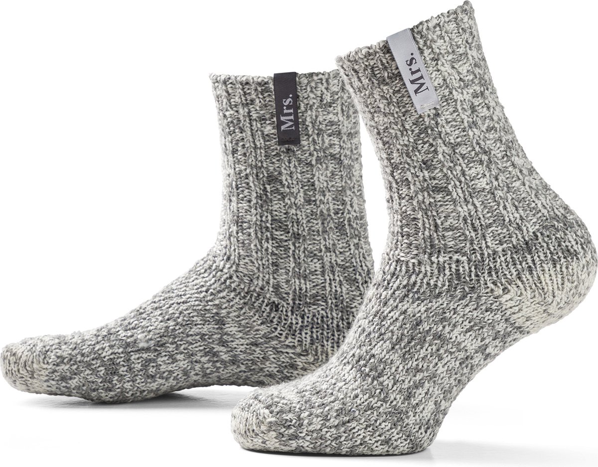 SOXS® Wollen sokken | SOX3312 | Grijs | Kuithoogte | Maat 37-41 | Wedding Mrs. & Mrs. label