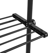 Rootz organisateur de garde-robe réglable système de porte-vêtements - rail de suspension - étagères de rangement télescopiques pour vêtements, noir