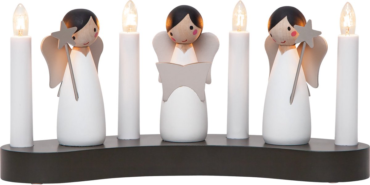 Star Trading Kerstdecoratie Engelenkoor vanStar Trading, kandelaar met 4 gloeilampen E10 w