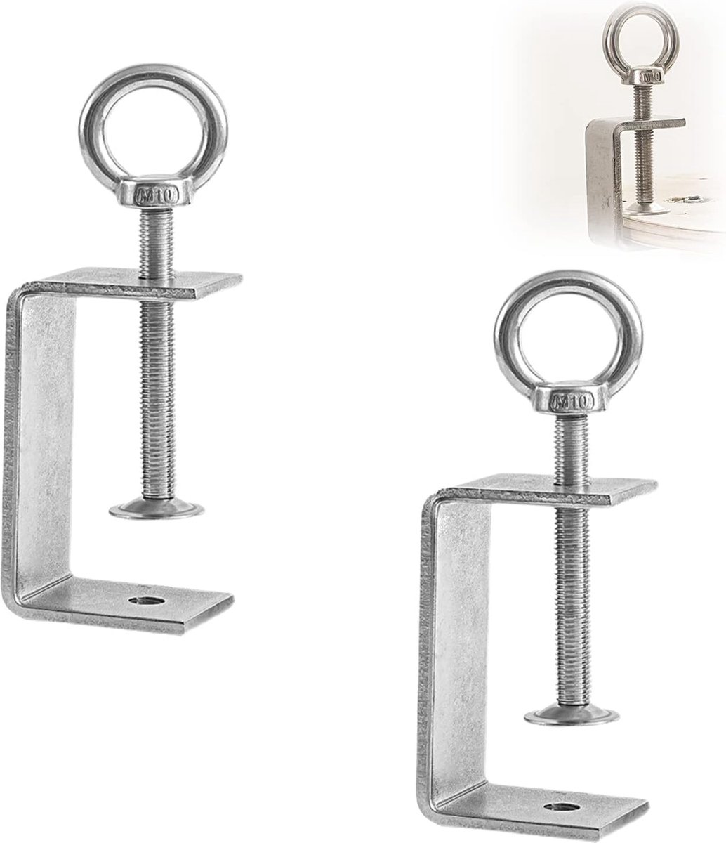 C-klem, timmermansklemmen, 120 mm, C-schroefklem, zwaar gebruik van roestvrij staal, schroefklemmen met haak, ring, verstelbaar van 70 tot 112 mm, voor houtbewerking