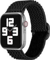 iMoshion Bandje Geschikt voor Apple Watch Bandje Series 1 / 2 / 3 / 4 / 5 / 6 / 7 / 8 / 9 / SE - 38 / 40 / 41 mm - iMoshion Elastisch nylon band - Zwart