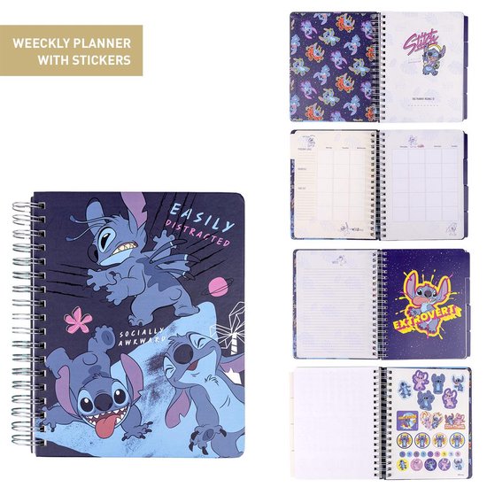 Disney Stitch Weekplanner 2024 Met Stitch Stickers - Familieplanner - To Do Planner