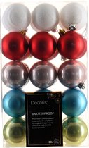 Decoris kerstballen - 30x - 6 cm -kunststof - gekleurd