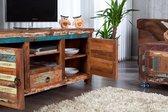 Uniek TV-meubel JAKARTA 150cm kleurrijk gerecycled massief hout - 21740