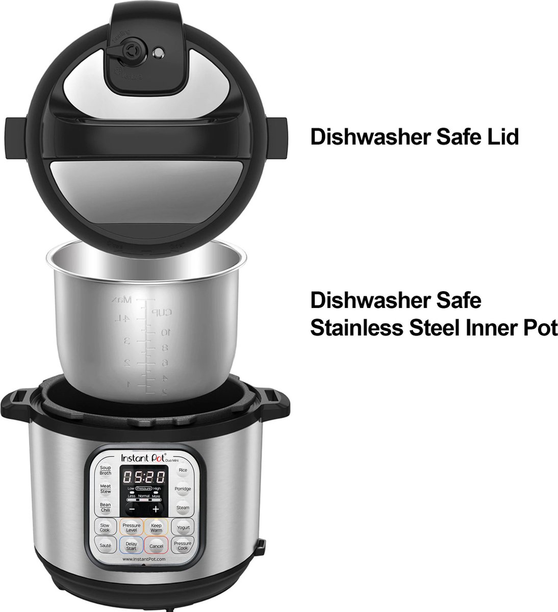 Afbeelding 2 van Instant Pot Duo 5,7 L Multicooker - 7-in-1 - Snelkookpan, Slow Cooker, Rijstkoker, Stomer, Voedselverwarmer, Sauteren, Yoghurtmaker