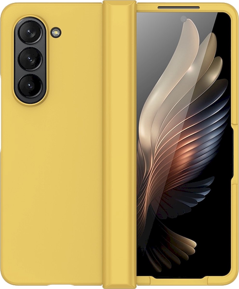 Mobigear Hoesje geschikt voor Samsung Galaxy Z Fold 5 Telefoonhoesje Flexibel TPU | Mobigear Colors Backcover | Galaxy Z Fold 5 Case | Back Cover - Geel
