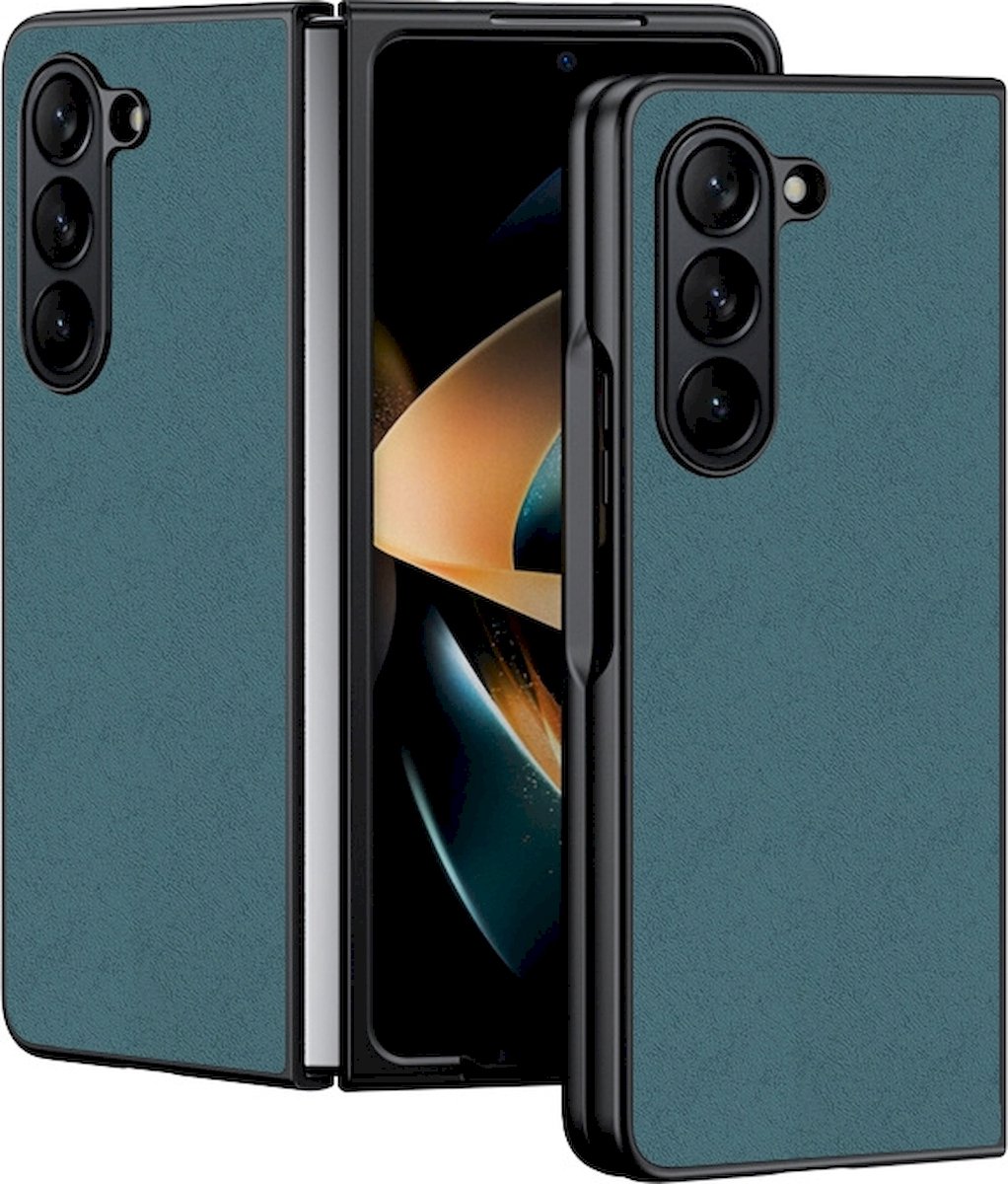 Mobigear Hoesje geschikt voor Samsung Galaxy Z Fold 5 Telefoonhoesje Hardcase | Mobigear Race Backcover | Galaxy Z Fold 5 Case | Back Cover - Groen