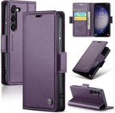 CaseMe Wallet Case met RFID Bescherming en Magneetsluiting voor Samsung Galaxy S23 _ Paars