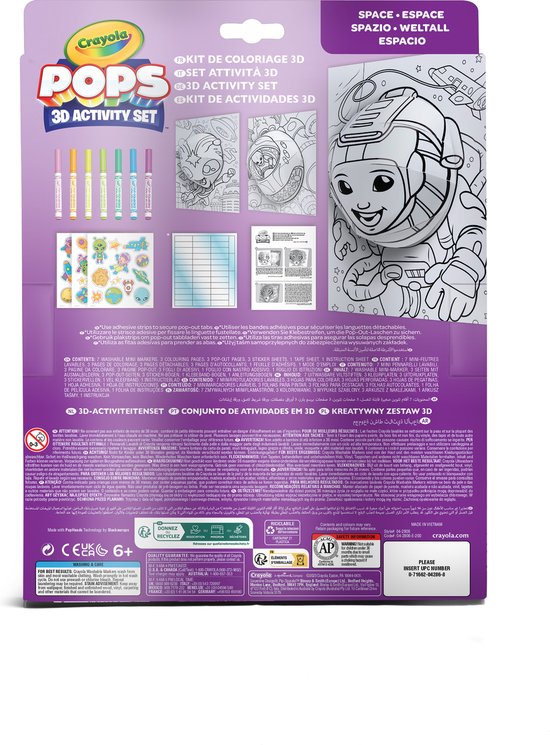 Feutre Crayola CRAYOLA POPS - Kit Créatif 3D Pour Enfants (Créatures Mystiques) - 7 Marqueurs + Autocollants - À Partir De 6 Ans Jeu Pokemon