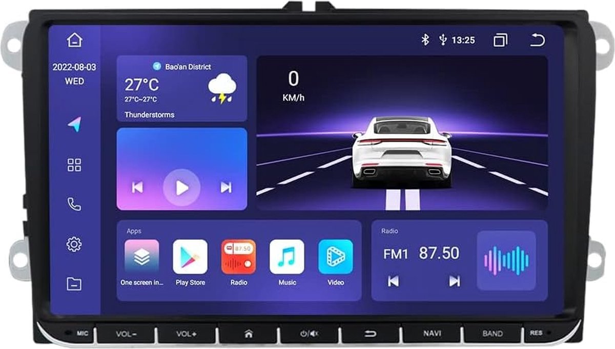 Auto multimedia speler - Ossuret - S3 - 3GB - 32GB - 2Din - Android 12 - Zwart