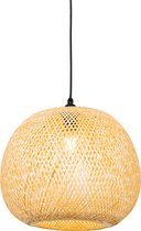 Bol.com QAZQA rafael - Oosterse Hanglamp voor buiten - 1 lichts - Ø 40 cm - Naturel - Buitenverlichting aanbieding