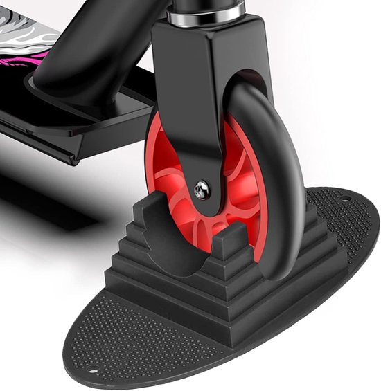 Foto: Universele scooterstandaard stuntstepstandaard scooterstandaard voor kinderen stabiele standaard compatibel met freestyle stuntstep kick scooter voor 95 mm tot 125 mm wielen zwart 