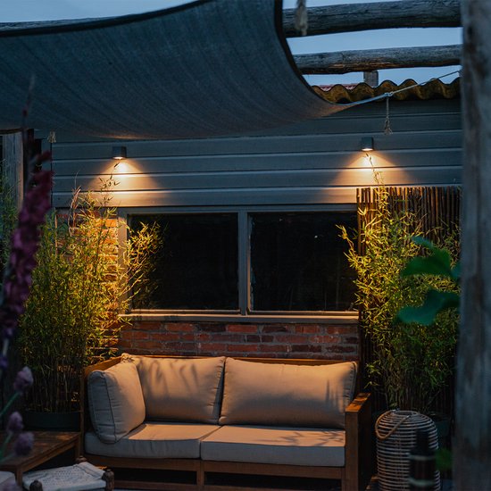 QAZQA Baleno I - Applique - 1 lampe - 65 mm - anthracite