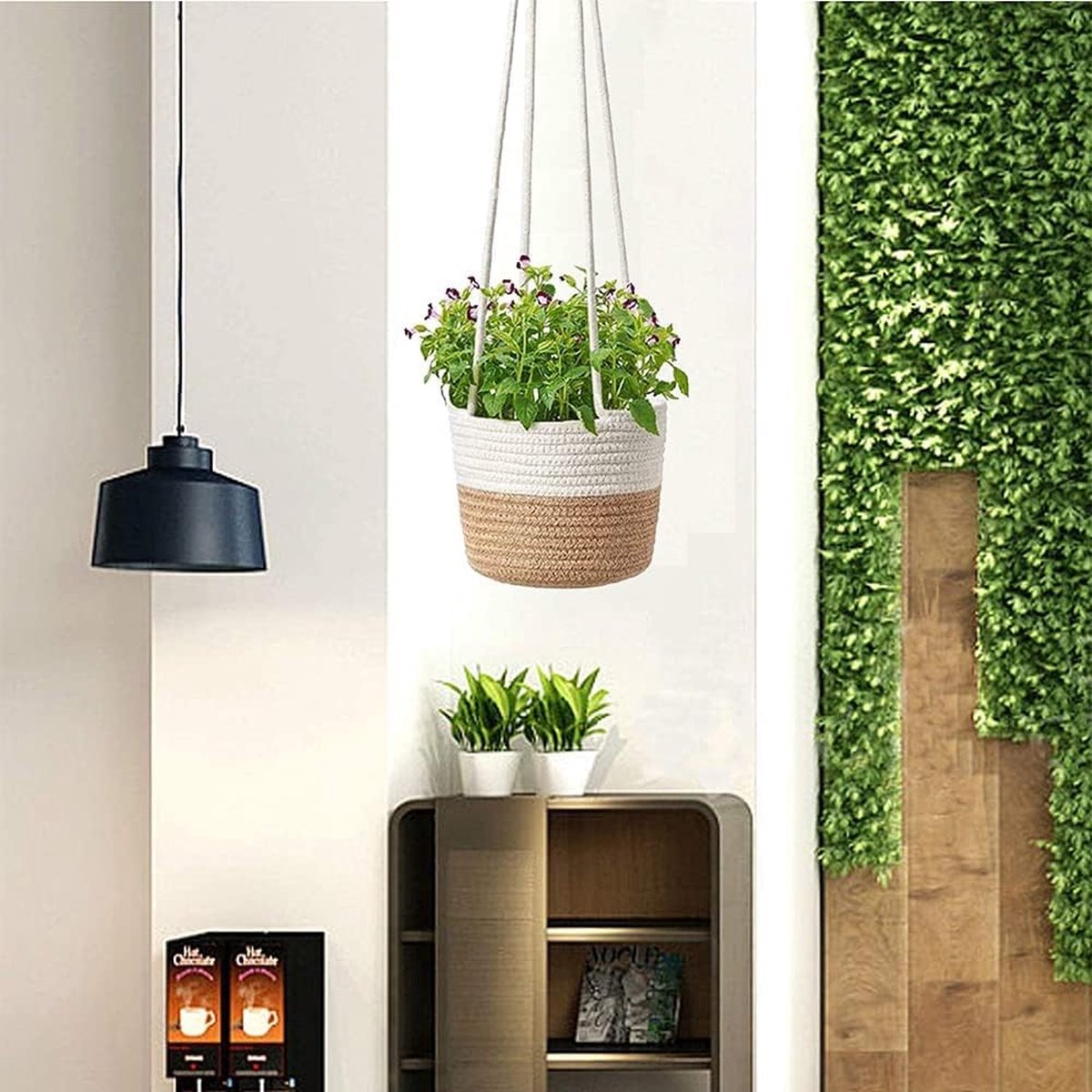 Steege Plantenpot - hangend - grijs - zeegras - 19 x 17 cm kopen? Shop