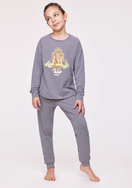 Pyjama Meisjes Woody Allover Stripe Elephant Log - Marine