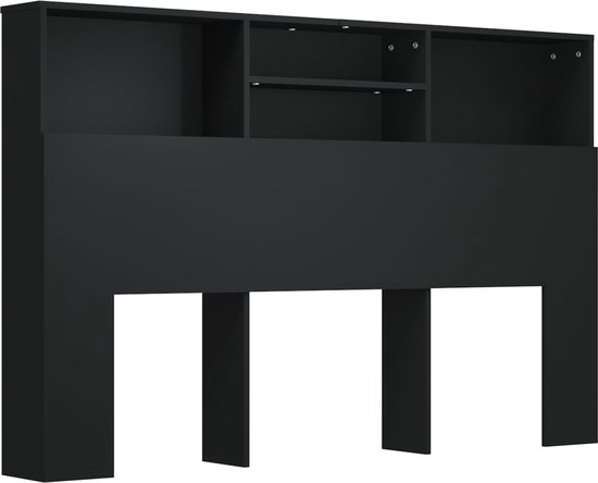 vidaXL Armoire de tête de lit Noir 160 x 19 x 103,5 cm