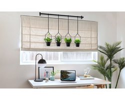 Bloempot Hangende, Set van 4 Hangende Plantenhouders Melamine Bloempot, Hangende Plantenbakken voor Binnen en Buiten Plafonds, Balkons