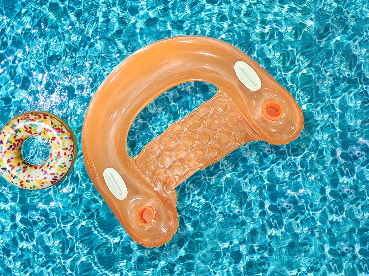 Zwembad floater - oranje - sofa - fauteuil - zwemring - ligstoel