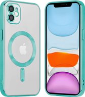 Coverzs telefoonhoesje geschikt voor Apple iPhone 11 Magneet hoesje met camera cover - magnetisch hoesje - groen