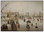 IJsvermaak, Hendrick Avercamp - Foto op Akoestisch paneel - 120 x 90 cm