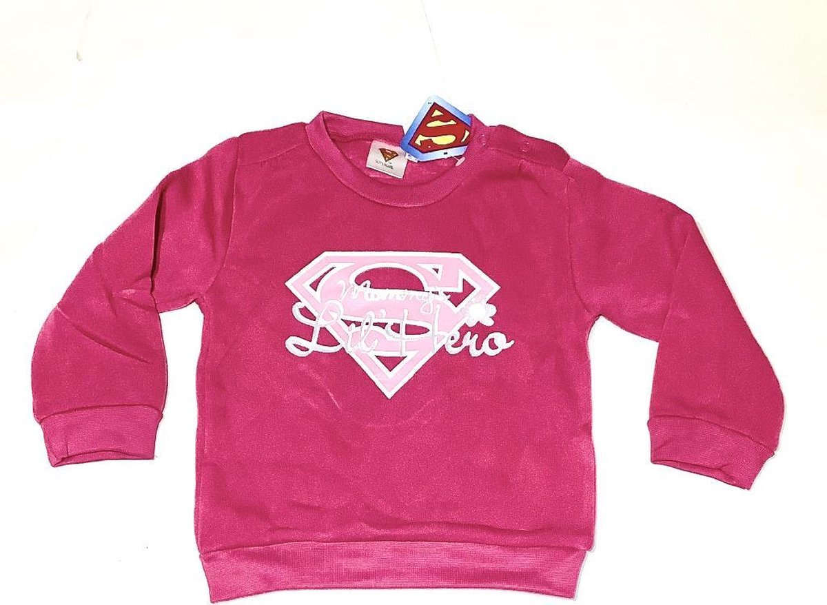 Supergirl sweater Mommy's Lil'Hero fuchsia 68
