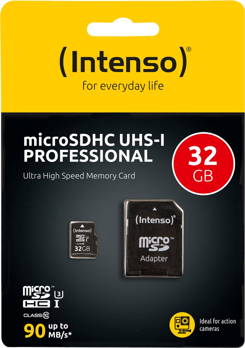 SD Micro SD Card 32GB Intenso SD-HC UHS-I Professional