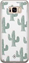 Samsung S8 hoesje siliconen - Cactus print | Samsung Galaxy S8 case | groen | TPU backcover transparant