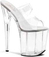 Pleaser Muiltjes -36 Shoes- FLAMINGO-802 Paaldans schoenen Transparant